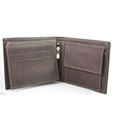 Poziomy portfel męski Always Wild ze skóry nubukowej,  brąz