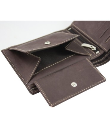 Poziomy portfel męski Always Wild ze skóry nubukowej,  brąz