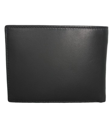 Portfel męski Pierre Cardin ze skóry naturalnej czarny z bordową wstawką