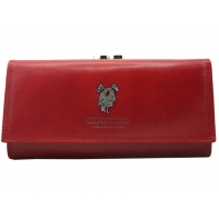 Skórzany elegancki portfel damski Harvey Miller, czerwony
