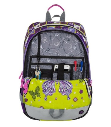 Plecak szkolny Bagmaster  trzykomorowy, motyl
