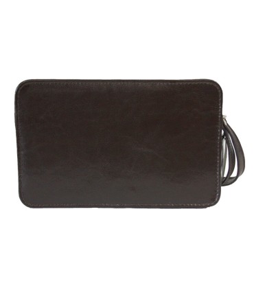 Męska skórzana saszetka w kolorze brązowym