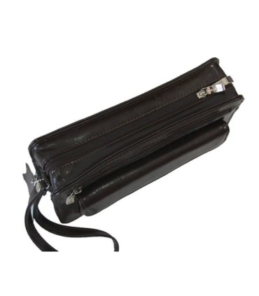 Męska skórzana saszetka w kolorze brązowym