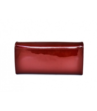 Długi portfel damski Peterson, czerwony, lakierowany