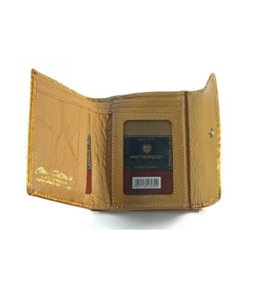 Portmonetka damska Peterson, złota, lakierowana