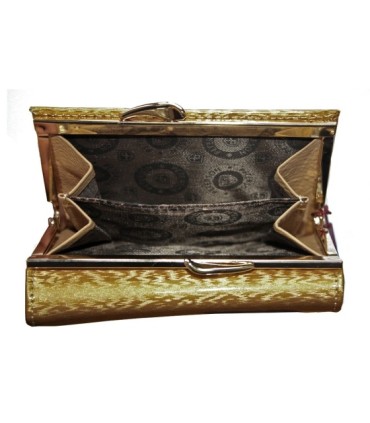 Portmonetka damska Peterson, złota, lakierowana