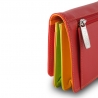 Skórzany portfel damski marki DuDu®, czerwony + zielony