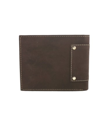 Poziomy portfel męski Always Wild ze skóry nubukowej - ciemny brąz