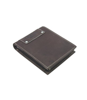 Poziomy portfel męski Always Wild ze skóry nubukowej - ciemny brąz