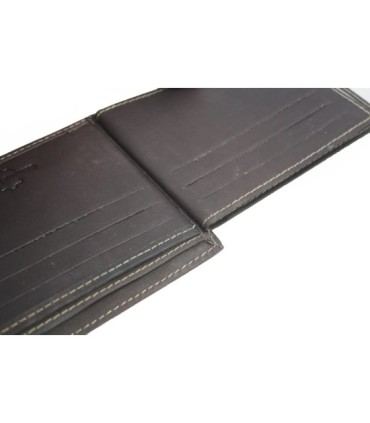 Poziomy portfel męski Always Wild ze skóry nubukowej - ciemny brąz