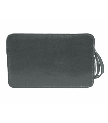 Męska skórzana saszetka w kolorze szarym