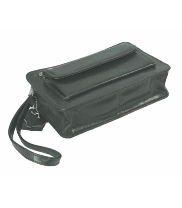 Męska skórzana saszetka w kolorze szarym