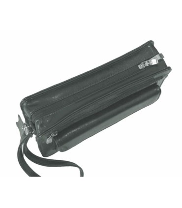 Męska skórzana saszetka w kolorze szarym