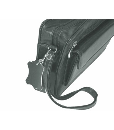 Męska skórzana saszetka w kolorze szarym