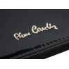 Lakierowany skórzany portfel damski Pierre Cardin, czarny