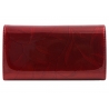 Lakierowany skórzany portfel damski Pierre Cardin, ciemno czerwony