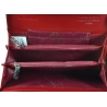 Lakierowany skórzany portfel damski Pierre Cardin, ciemno czerwony