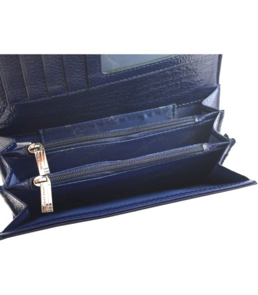 Skórzany lakierowany portfel Pierre Cardin w kolorze granatowym