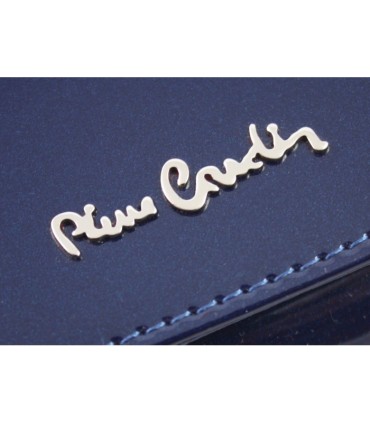 Skórzany lakierowany portfel Pierre Cardin w kolorze granatowym