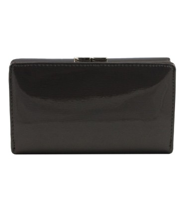 Skórzana lakierowana portmonetka Pierre Cardin w kolorze grafitowym