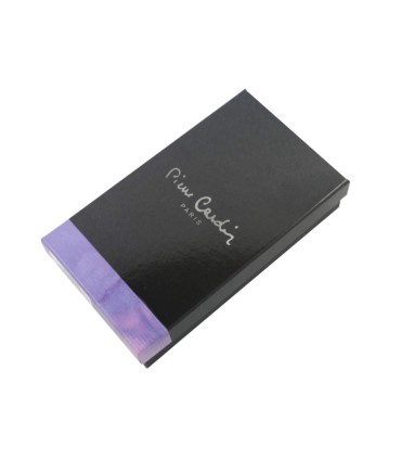 Skórzana lakierowana portmonetka Pierre Cardin w kolorze grafitowym