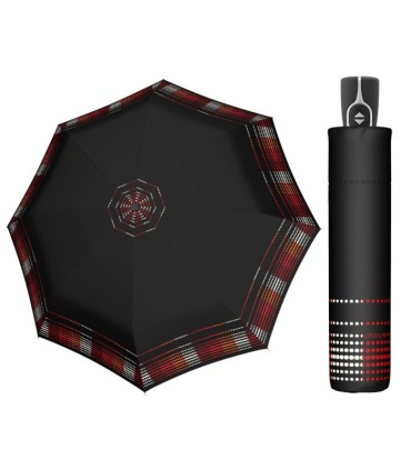 Wytrzymała AUTOMATYCZNA parasolka Doppler, czarna z ornamentem