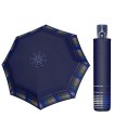 Automatyczna parasolka damska do torebki DOPPLER Fiber Magic, niebieska z ornamentem