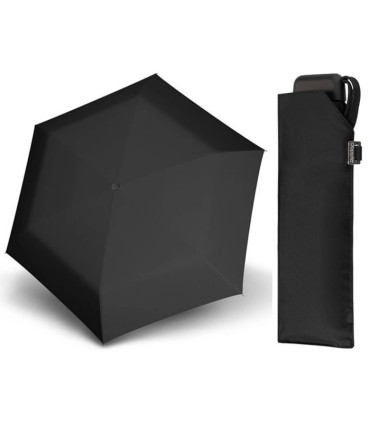  Bardzo lekka wytrzymała płaska parasolka Doppler, czarna