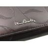 Lakierowany skórzany portfel damski Pierre Cardin, grafitowy
