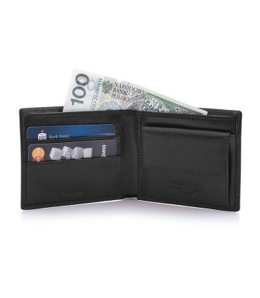 Portfel męski Pierre Cardin RFID, skórzany, czarny, mały