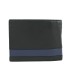 Portfel męski Pierre Cardin RFID ze skóry naturalnej czarny z niebieską wstawką