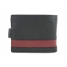 Mały portfel męski Pierre Cardin RFID ze skóry naturalnej czarny z bordową wstawką