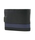 Mały portfel męski Pierre Cardin RFID ze skóry naturalnej czarny z niebieską wstawką