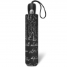 Automatyczna parasolka damska Pierre Cardin czarna w srebrne napisy