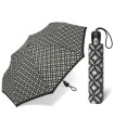 Automatyczna mocna włókno szklane ekskluzywna parasolka PIERRE CARDIN, biała we wzory