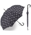 Automatyczna ekskluzywna parasolka PIERRE CARDIN, czarna w kwiaty