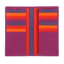 Skórzany portfel damski typu etui DuDu®, fuksja + kolorowy środek