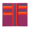 Skórzany portfel damski typu etui na karty marki DuDu®, fuksja + kolorowy środek