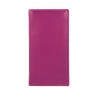 Skórzany portfel damski typu etui na karty marki DuDu®, fuksja + kolorowy środek