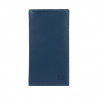 Skórzany portfel damski typu etui na karty marki DuDu®, niebieski + kolorowy środek