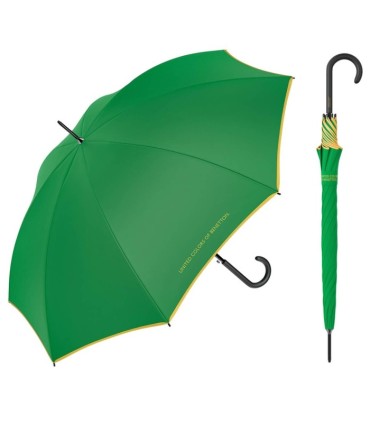 Automatyczna parasolka Benetton jednokolorowa z kontrastową obwódką