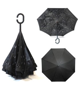 Parasol odwrócony "Revers" z podwójnym materiałem wzorzysty