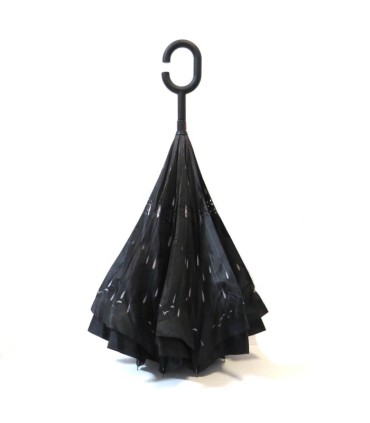 Parasol odwrócony "Revers" z podwójnym materiałem wzorzysty