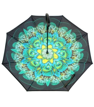 Parasol odwrócony "Revers" z podwójnym materiałem wzorzysty