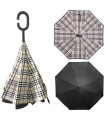 Parasol odwrócony "Revers" z podwójnym materiałem wzorzysty