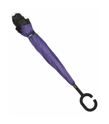 Parasol odwrócony "Revers" z podwójnym materiałem dwa kolory: czarny + inny