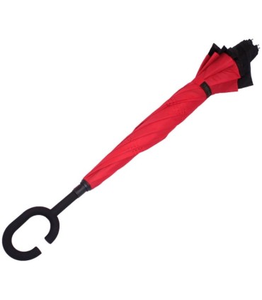 Parasol odwrócony "Revers" z podwójnym materiałem dwa kolory: czarny + inny