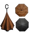 Parasol odwrócony "Revers" z podwójnym materiałem dwa kolory: czarny + inny