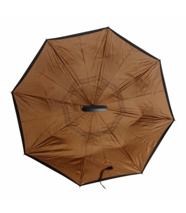 Parasol odwrócony "Revers" z podwójnym materiałem dwa kolory: czarny + inny