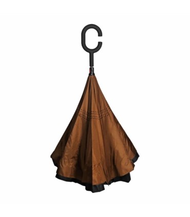 Parasol odwrócony "Revers" z podwójnym materiałem dwa kolory: czarny + inny